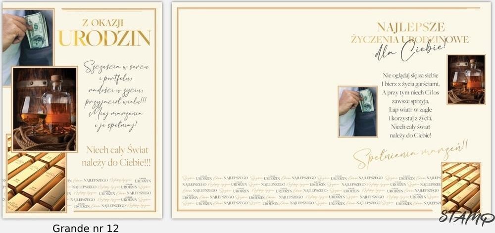 Karnet Grande + koperta wzór nr 12 Urodziny