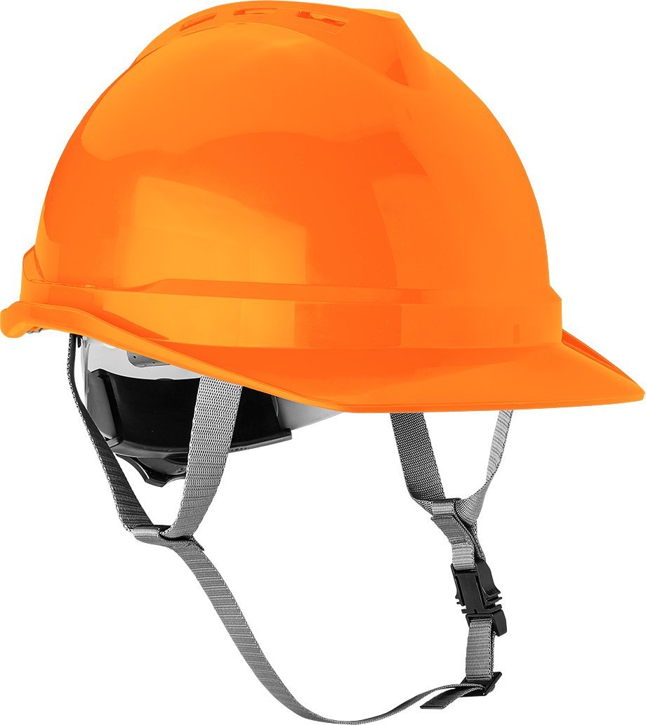 Neo Hełm przemysłowy z paskiem podbródkowym, pomarańczowy