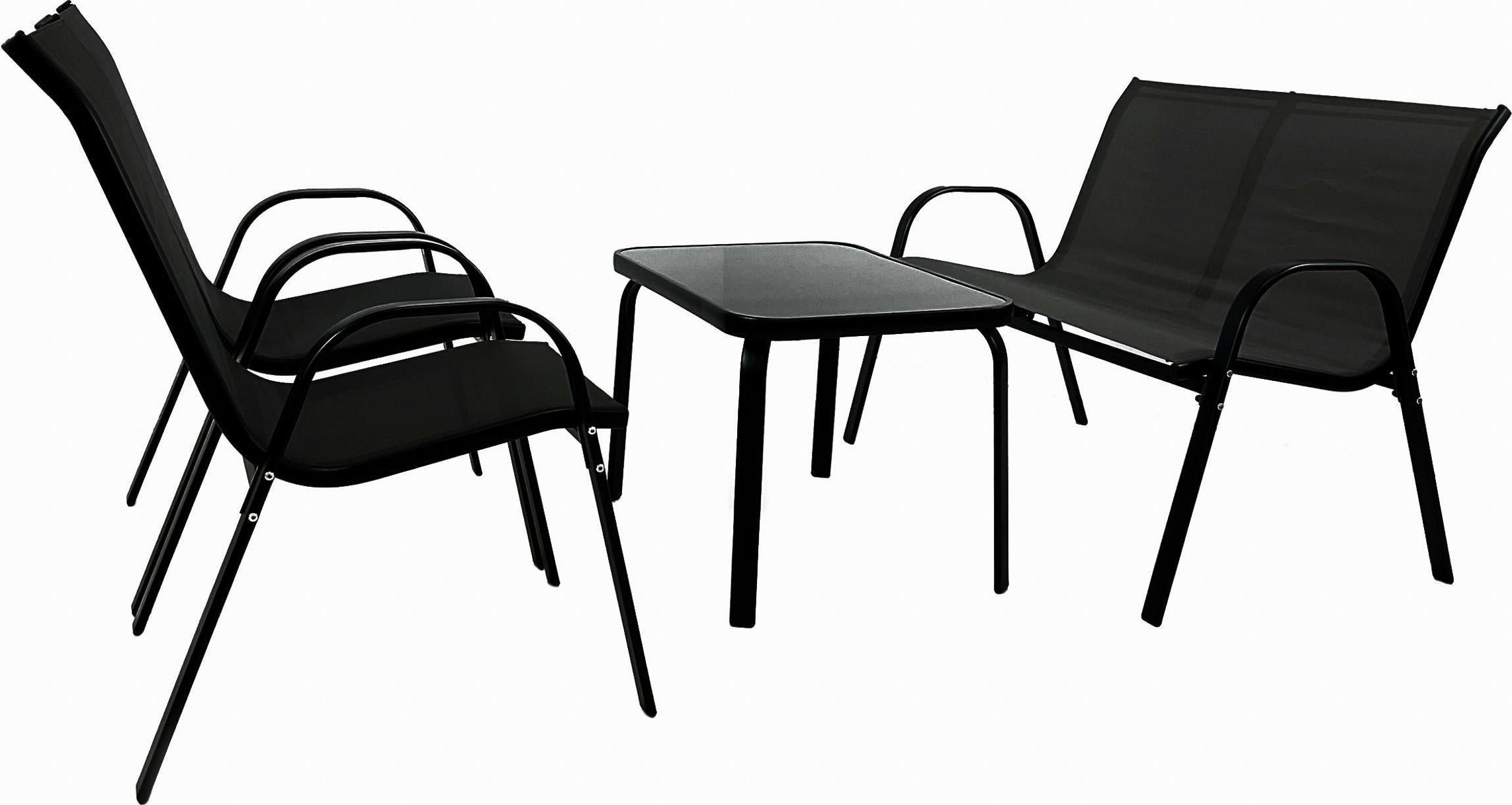 kontrast Zestaw mebli ogrodowych Marbella ławka 4 części czarny