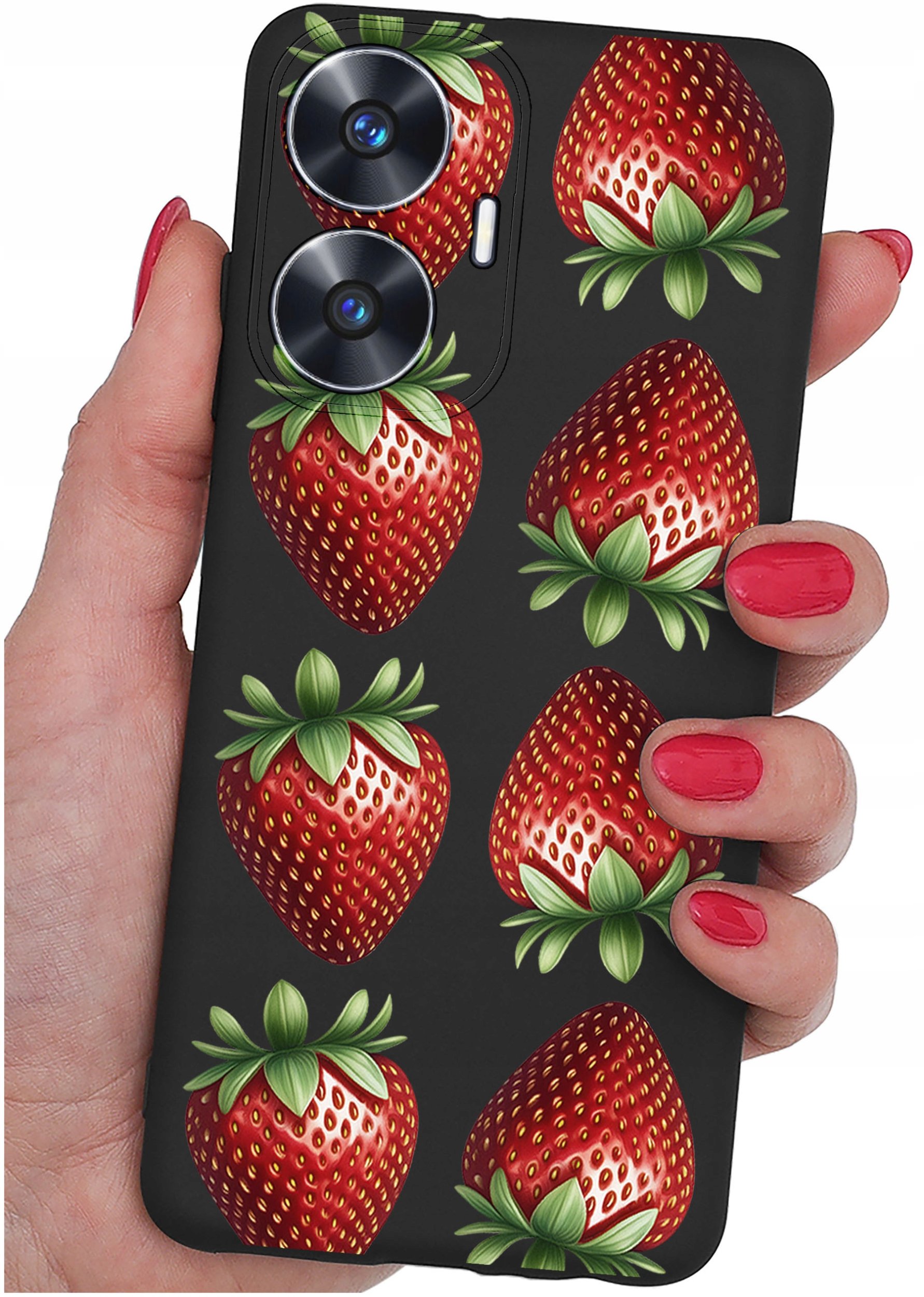 krainaGSM ETUI do Realme C55 wzory | SILIKONOWE MATT CASE + SZKŁO 9H