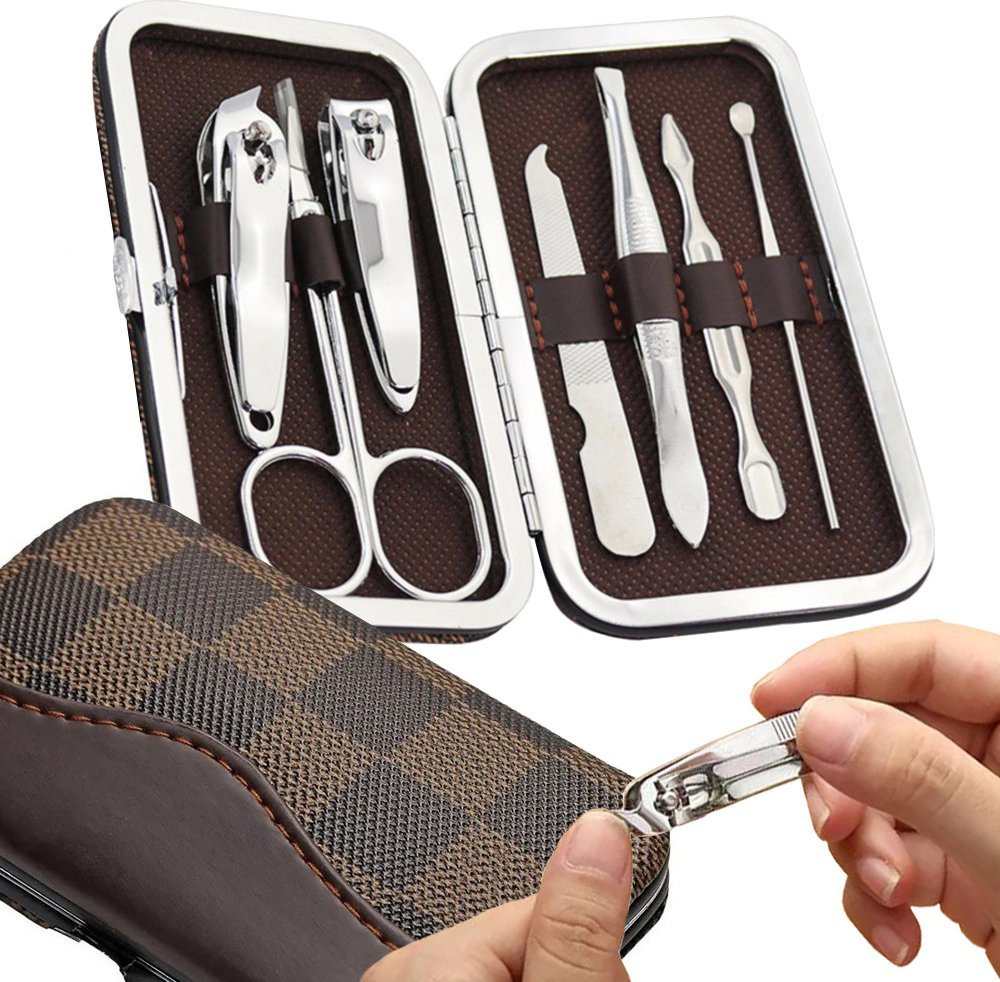 Verk Zestaw do paznokci przybornik manicure pedicure etui cążki 7 elementów Zestaw do paznokci przybornik manicure pedicure etui cążki 7 elementów