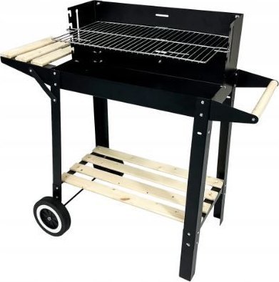 Grill ogrodowy węglowy z półkami na kółkach