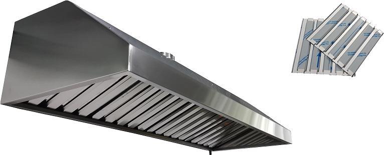 EL-GASTRO Okap gastronomiczny przyścienny trapezowy łapacze tłuszczu 140x70x40