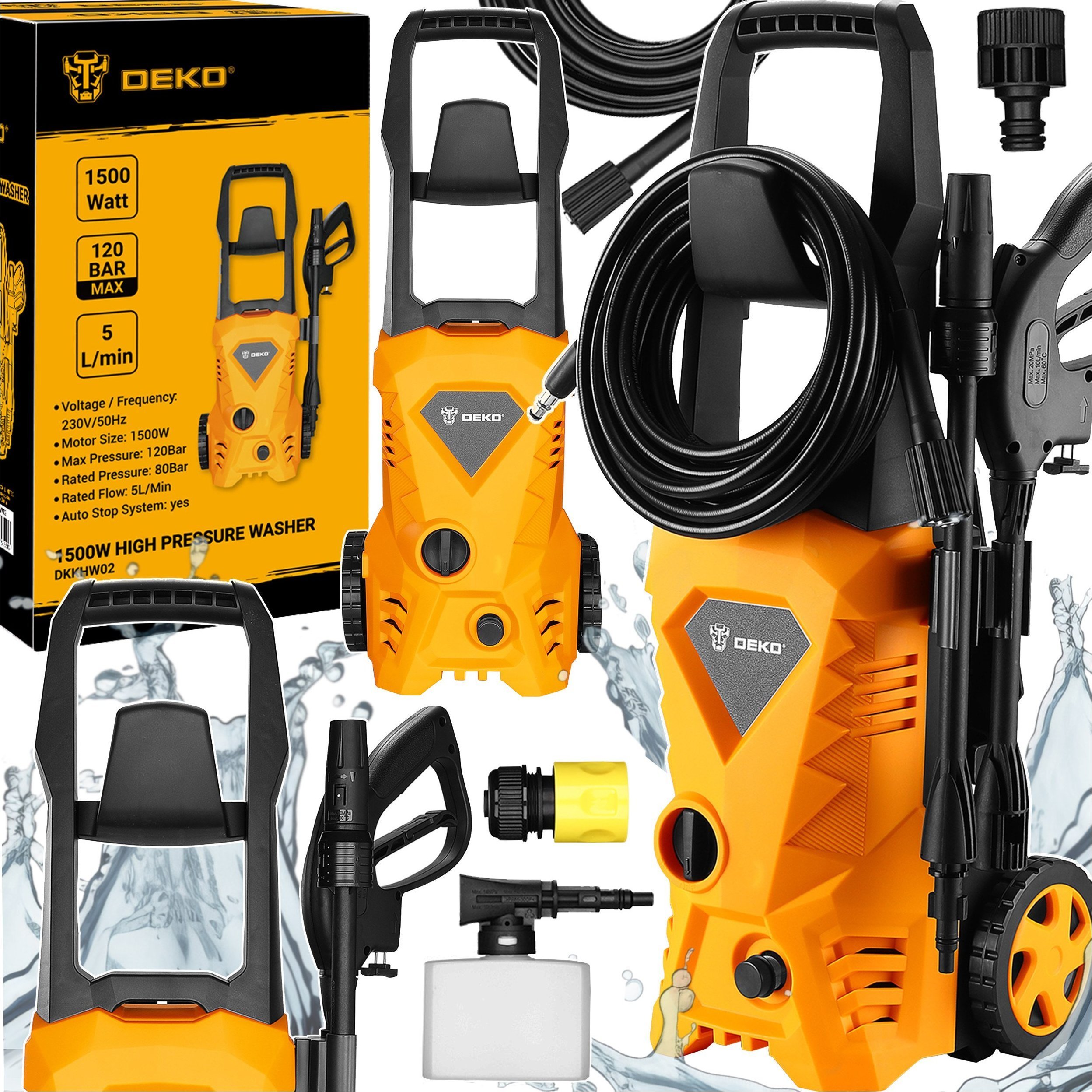 Myjka ciśnieniowa Deko MYJKA CIŚNIENIOWA 120 BAR TURBO MOCNA ALUMINIOWA POMPA DEKO