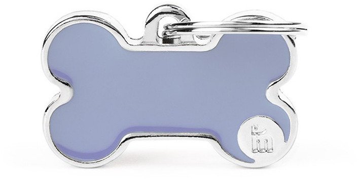 Zawieszka Adresówka Identyfikator z grawerem dla psa i kota kość liliowa z obramówką S