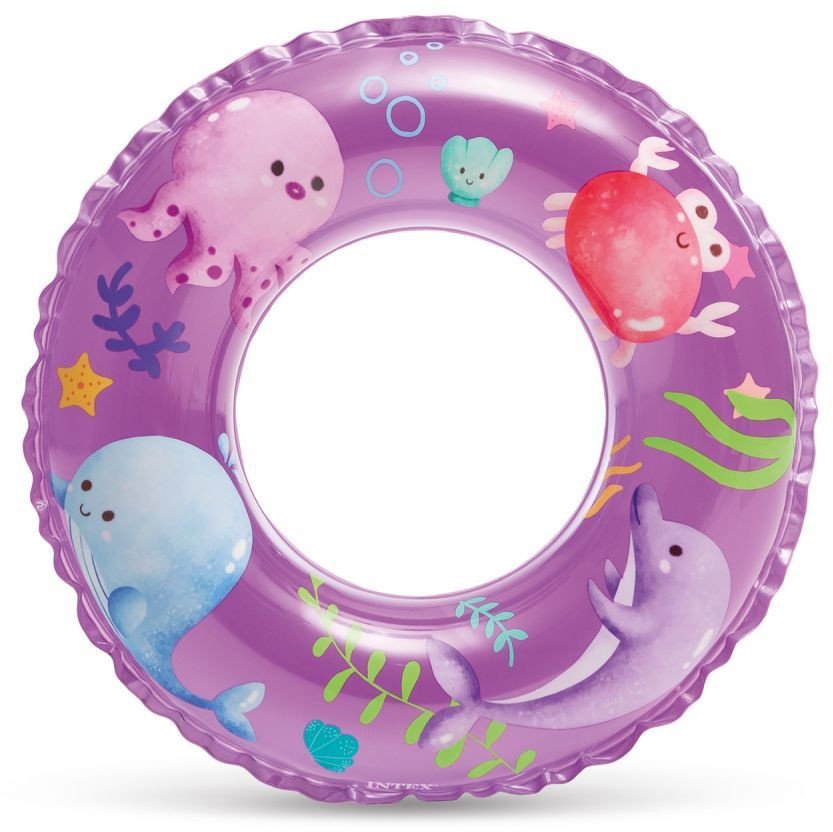 Koło dmuchane z nadrukiem o średnicy 61 cm INTEX 59242 ZWIERZĘTA MORSKIE FIOLET