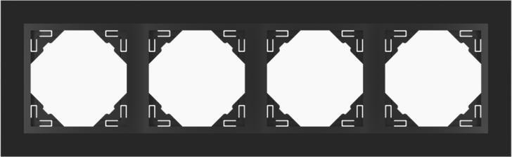 Efapel EFAPEL LOGUS90 CRYSTAL ramka 4-krotna, czarne szkło/czarny 90940 TEP