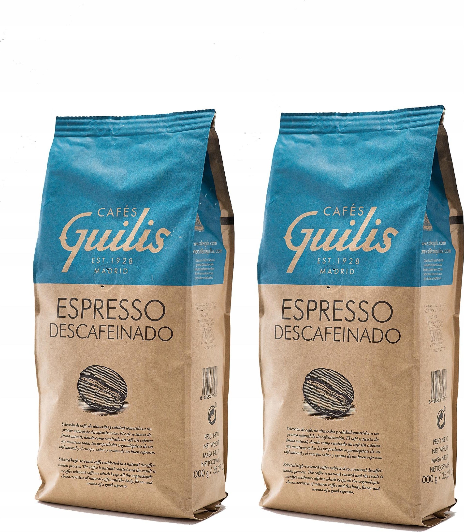 Kawa ziarnista Cafes Guilis Espresso Descafeinado 2 kg