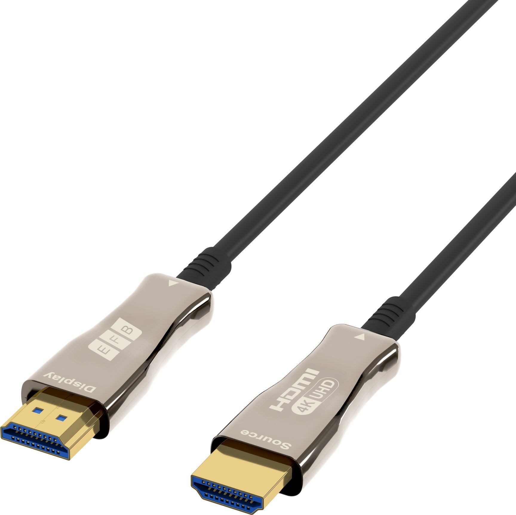 Kabel EFB Elektronik HDMI-20-00008 kabel HDMI 20 m HDMI Typu A (Standard) Czarny, Stal nierdzewna