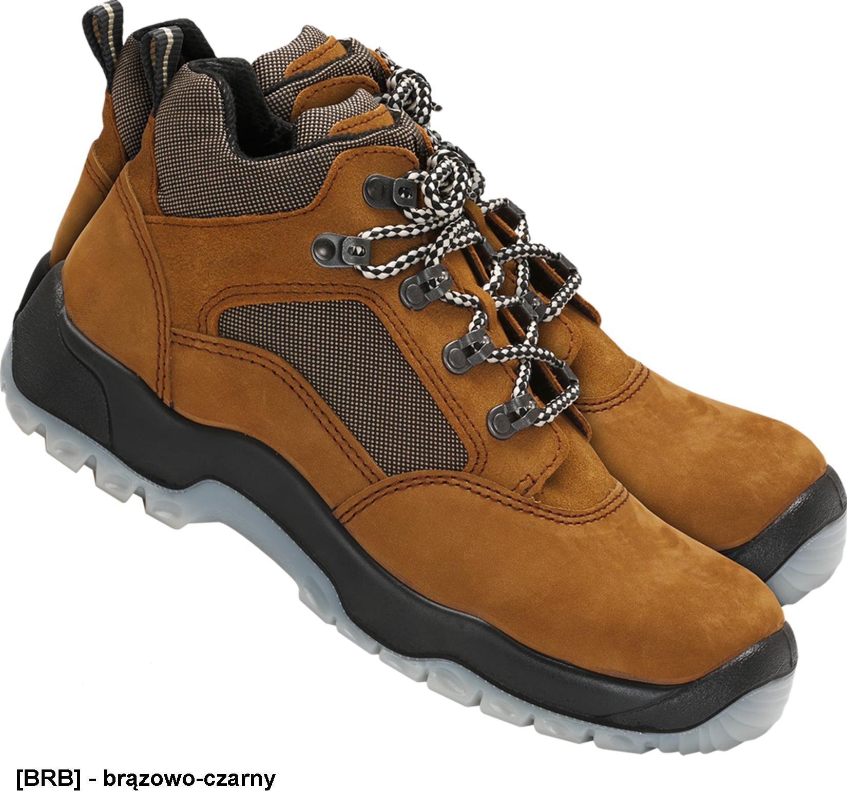 PPO BPPOT72N S1 SRC - trzewiki bezpieczne, lekkie, trwałe, wytrzymałe, podnosek, skóra nubuk+welur, przepuszczają parę wodną 40