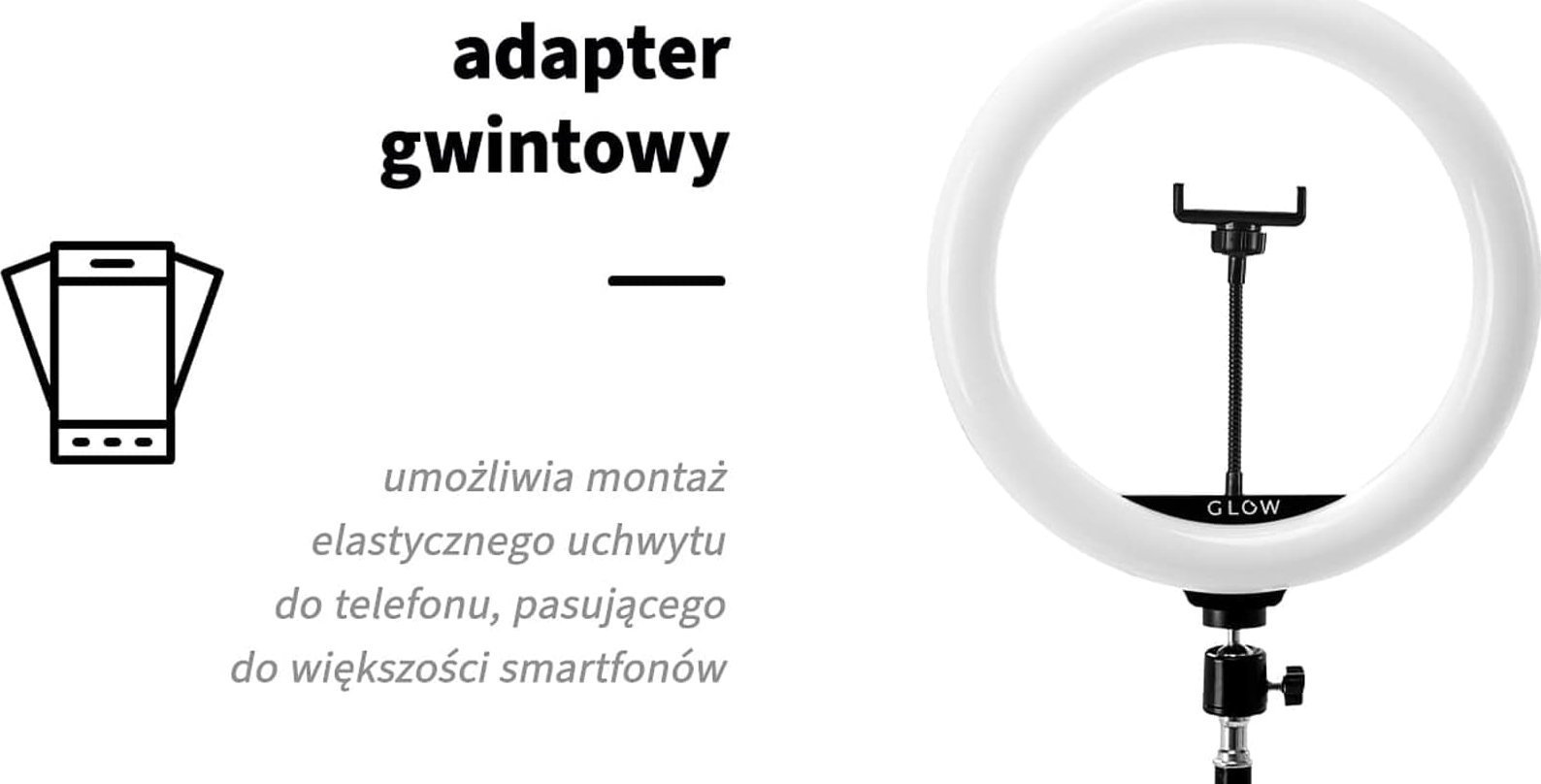 Lampa pierścieniowa Activeshop GLOW lampa pierścieniowa ring 13" bsc ze statywem 10W