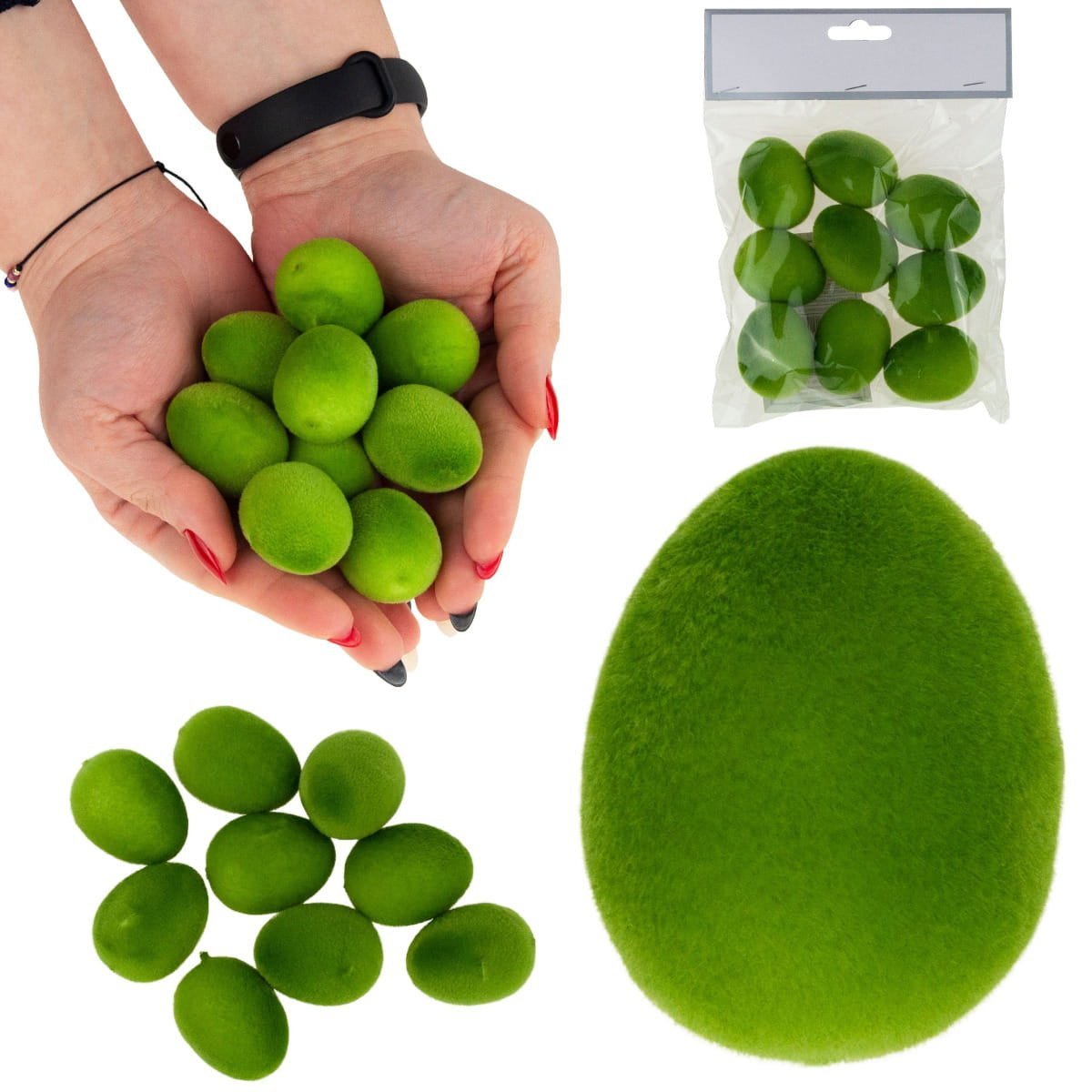 TG63639-8 JAJKA WELUROWE JAJECZKA OZDOBNE WIELKANOC 9SZT