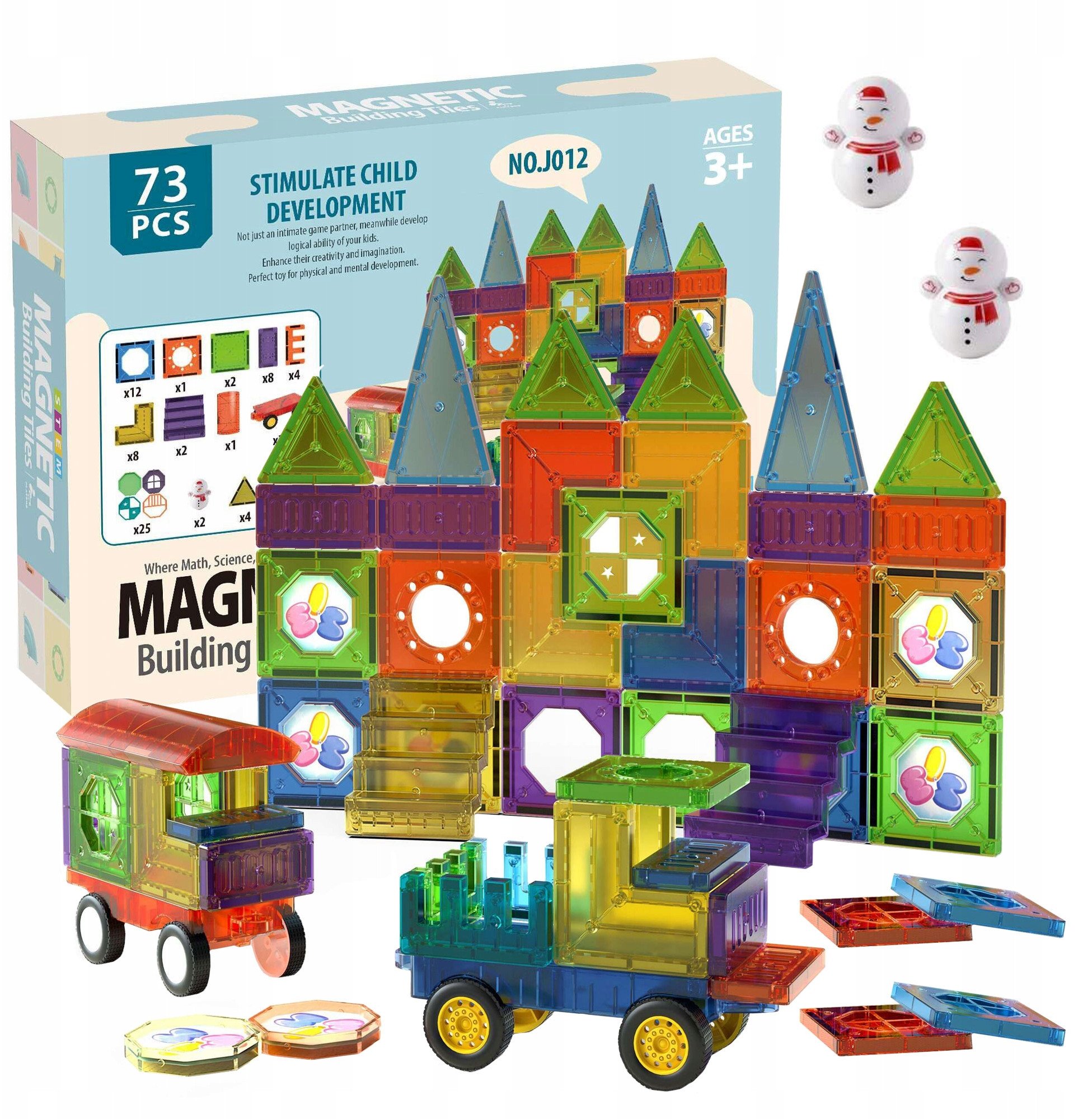 Klocki Magnetyczne 3D Magnetic 73El Edukacja Panel