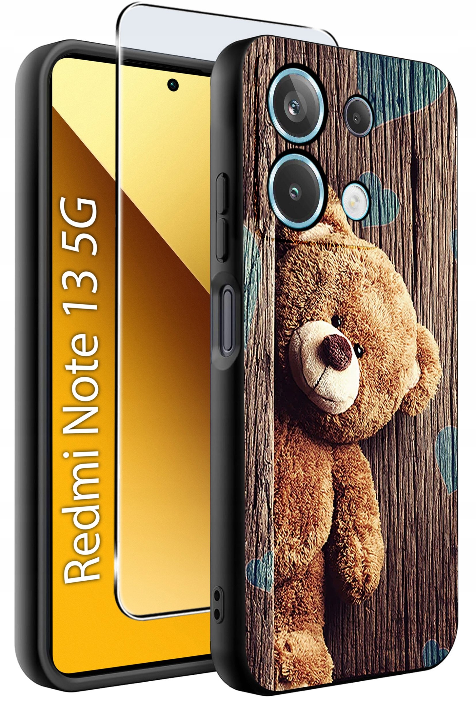 ETUI do Xiaomi Redmi Note 13 5G WZORY |SILIKONOWE MATT CASE +SZKŁO 9H