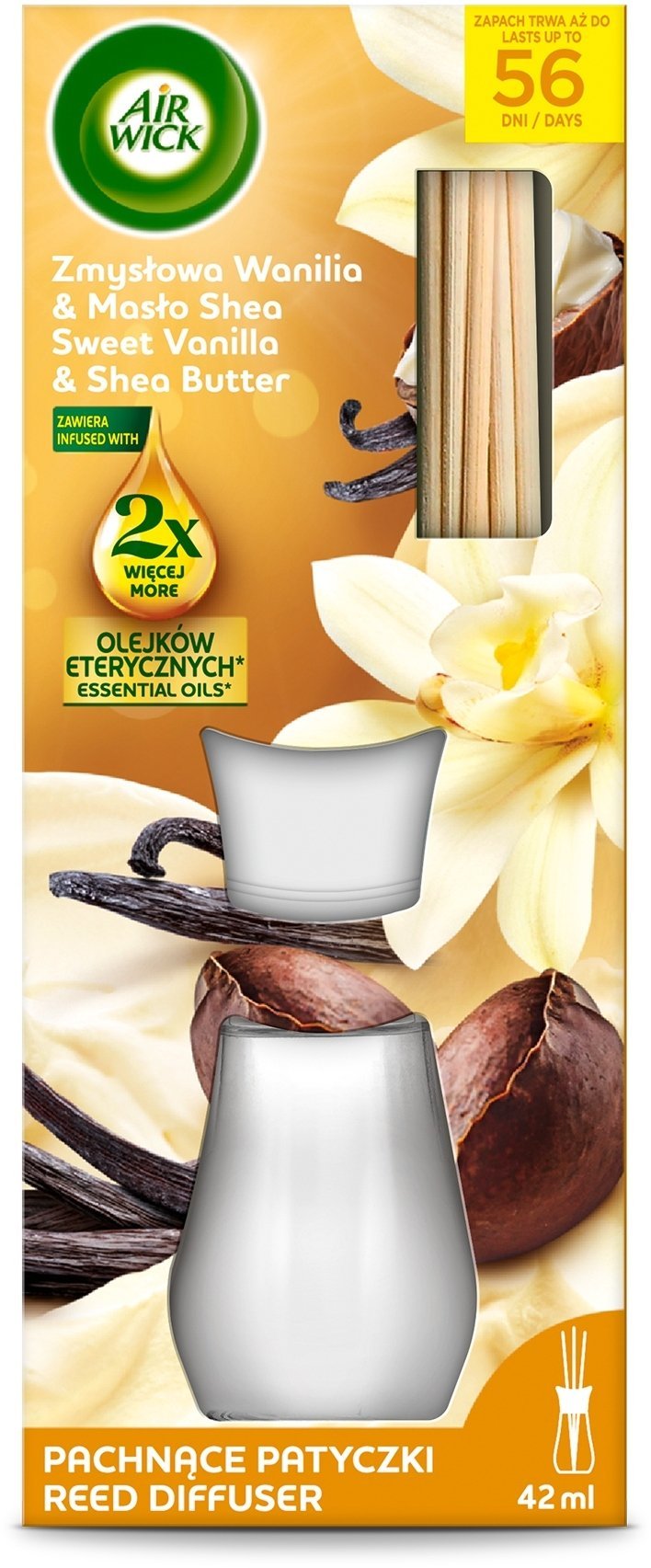 Dyfuzor zapachowy La Casa de los Aromas PACHNĄCE ZMYSŁOWA WANILIA & MASŁO SHEA 42ML