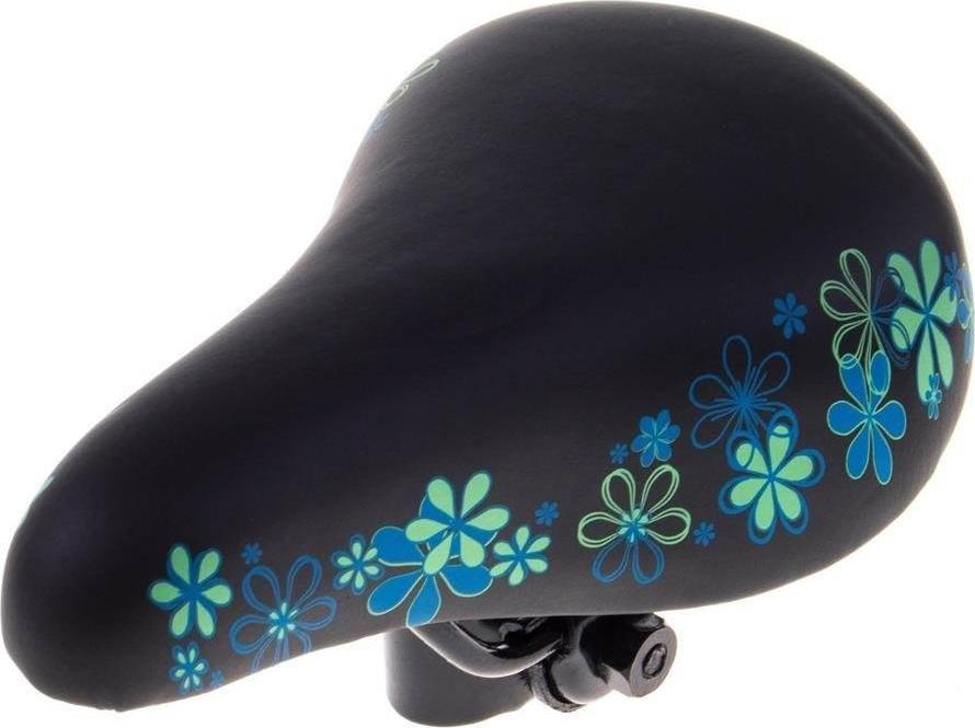 Selle Mio Siodło dziecięce 16" Selle Mio LIRO SM-309 czarne-niebieskie kwiaty Uniwersalny