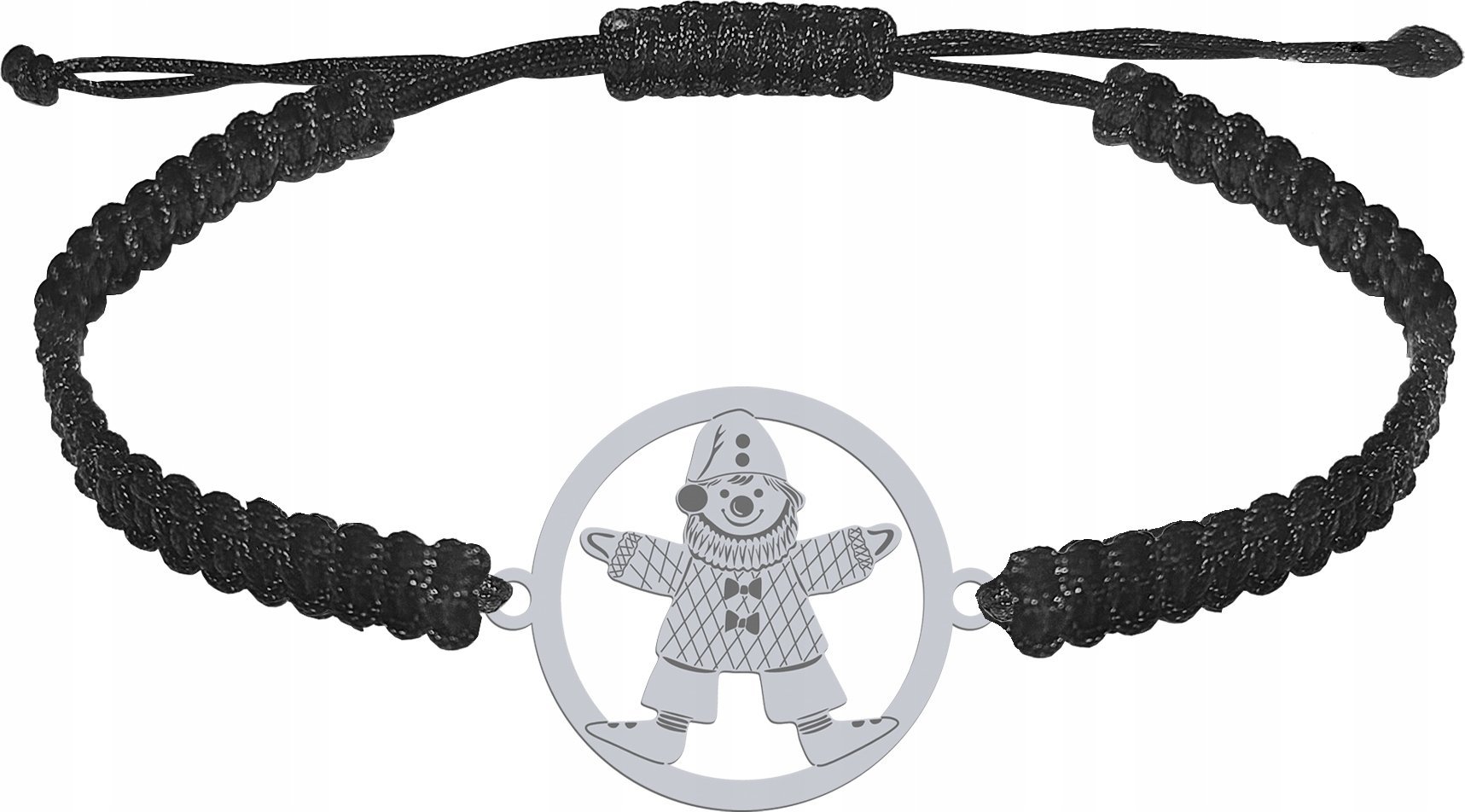 Radziszewska Jewellery Bransoletka Srebrna Pajac Makrama Prezent Srebro 925 Sznurek GRAWER GRATIS