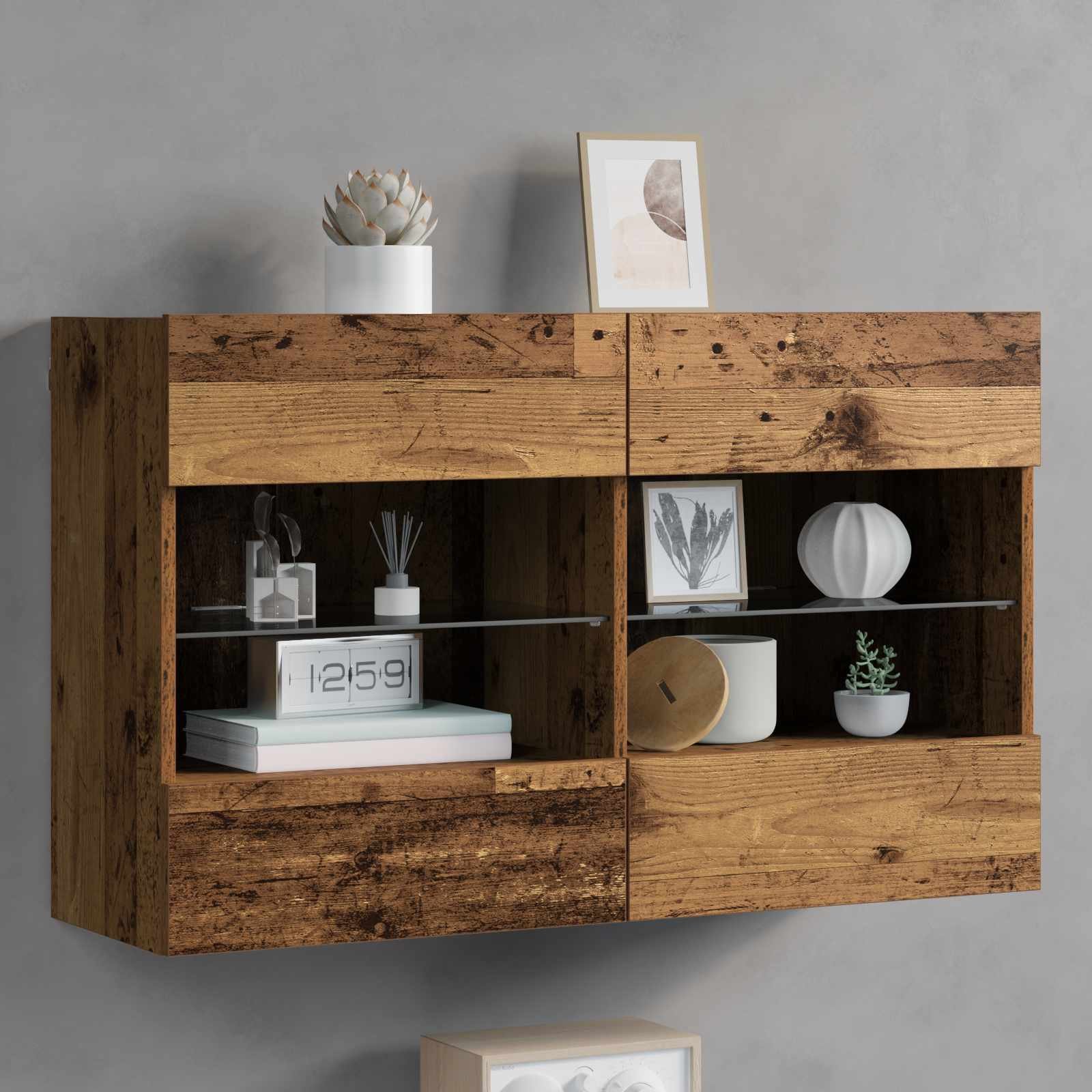 vidaXL Szafka pod telewizor Stare drewno 98,5 x 30 x 60,5 cm