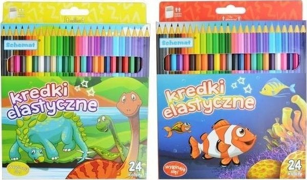 Kredki elastyczne 24 kolory MIX