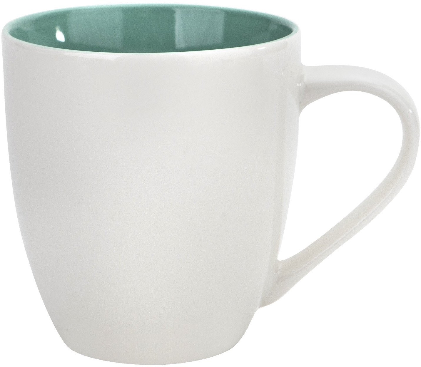Kubek porcelanowy 470 ml biało-turkusowy