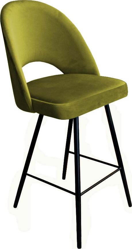 Atos Hoker ISKAR BL VELVET oliwkowy na metalowych nogach ATOS