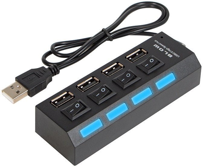 86-075# Rozgałęźnik usb wt.a-4xgn.a hub-07 czarny