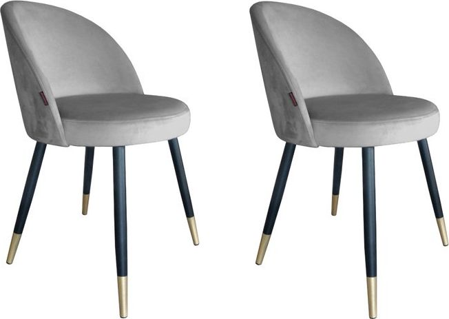 Atos Zestaw krzeseł TANEW VELVET GOLD 2 szt szare