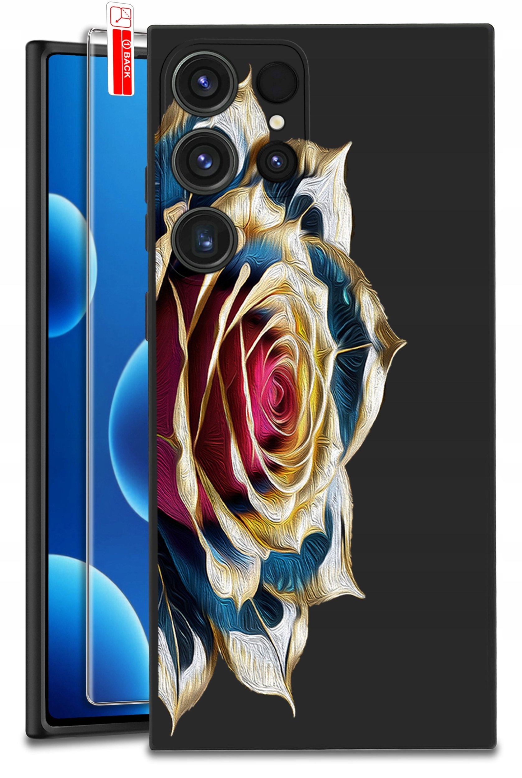 ETUI do Samsung Galaxy S25 Ultra WZORY | SILIKONOWE MATT CASE + SZKŁO 9H