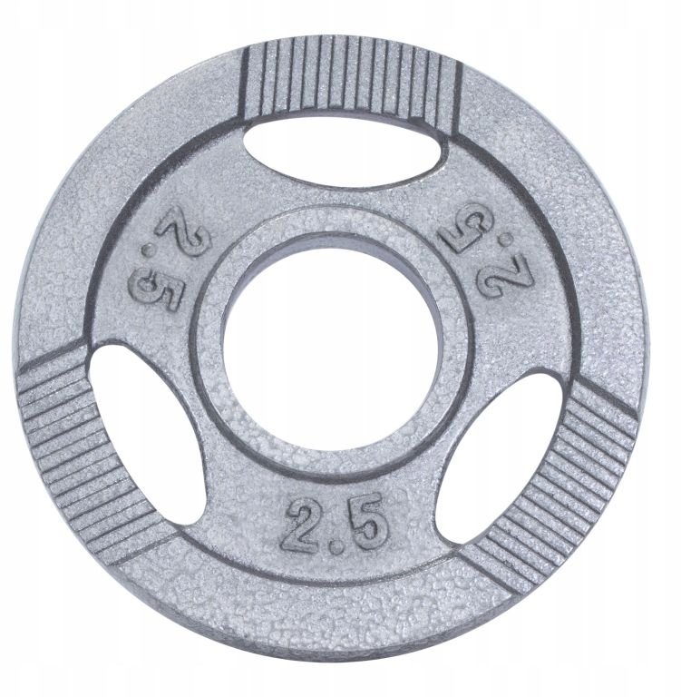 Srebrne obciążenie żeliwne z uchwytami GRIP 2,5 kg 50/51 mm