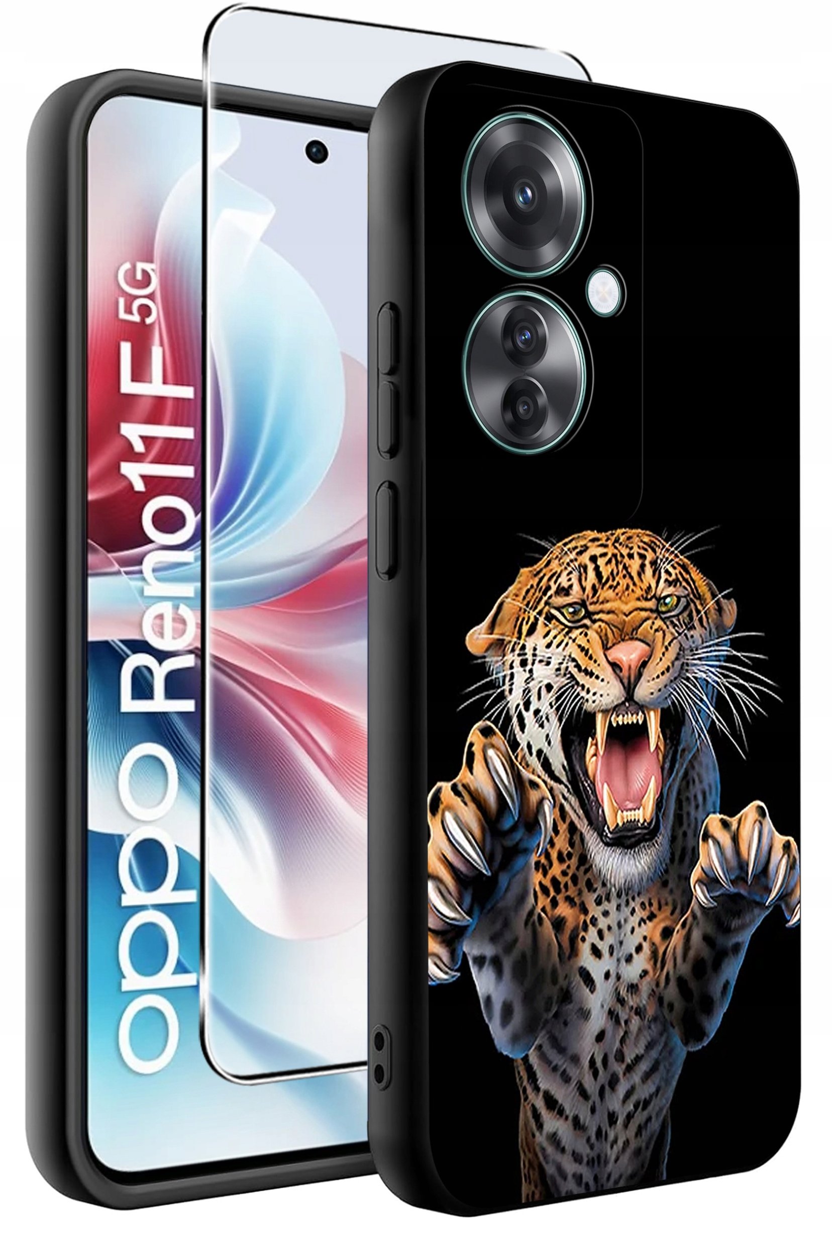ETUI do Oppo Reno11 F 5G WZORY | SILIKONOWE MATT CASE + SZKŁO HARTOWANE 9H