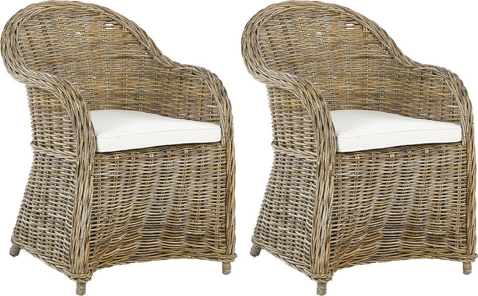 Beliani Zestaw 2 foteli ogrodowych rattanowy naturalny SUSUA