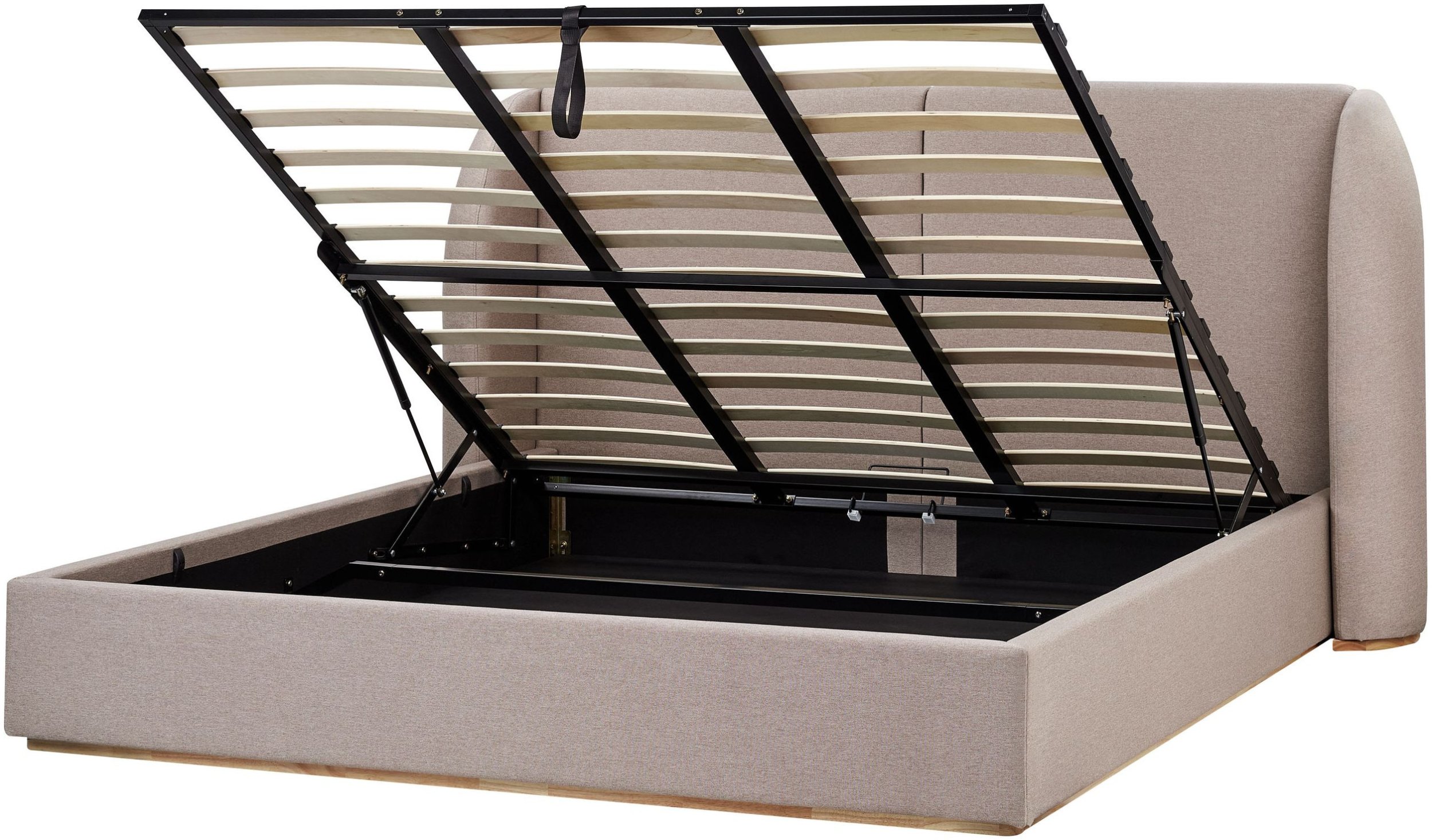 Łóżko z pojemnikiem MONESTIER 180 x 200 cm Beżowoszary