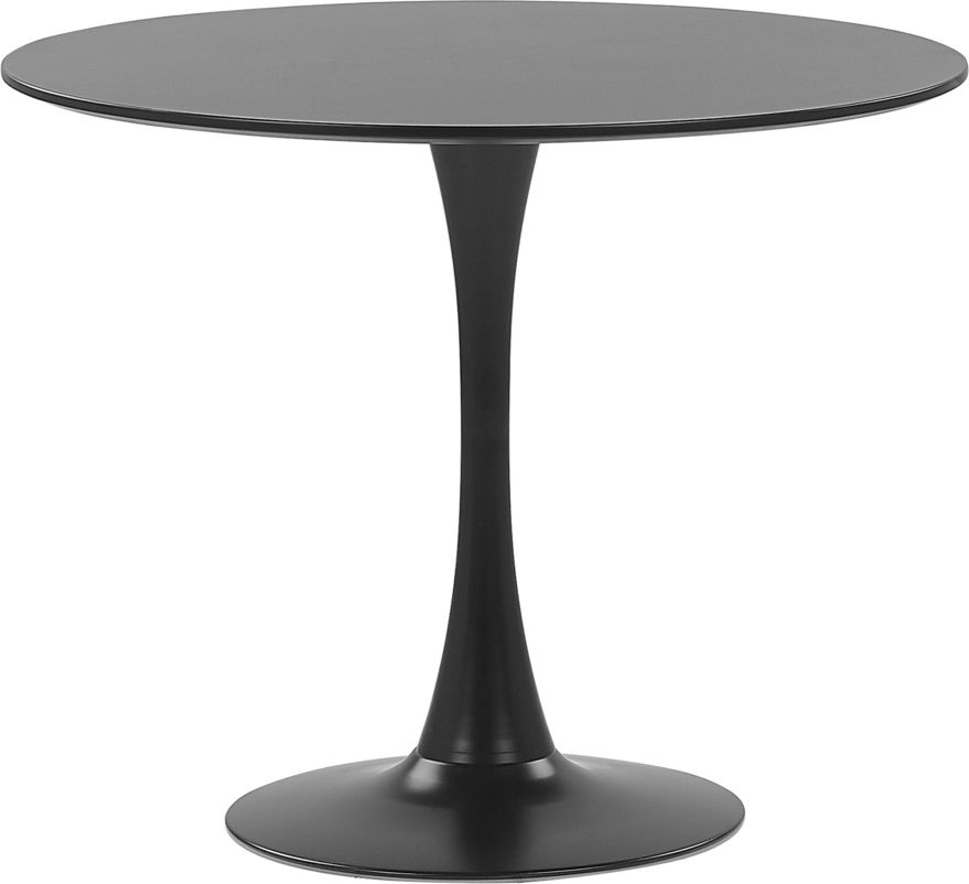 Beliani Stół do jadalni okrągły 90 cm czarny BOCA