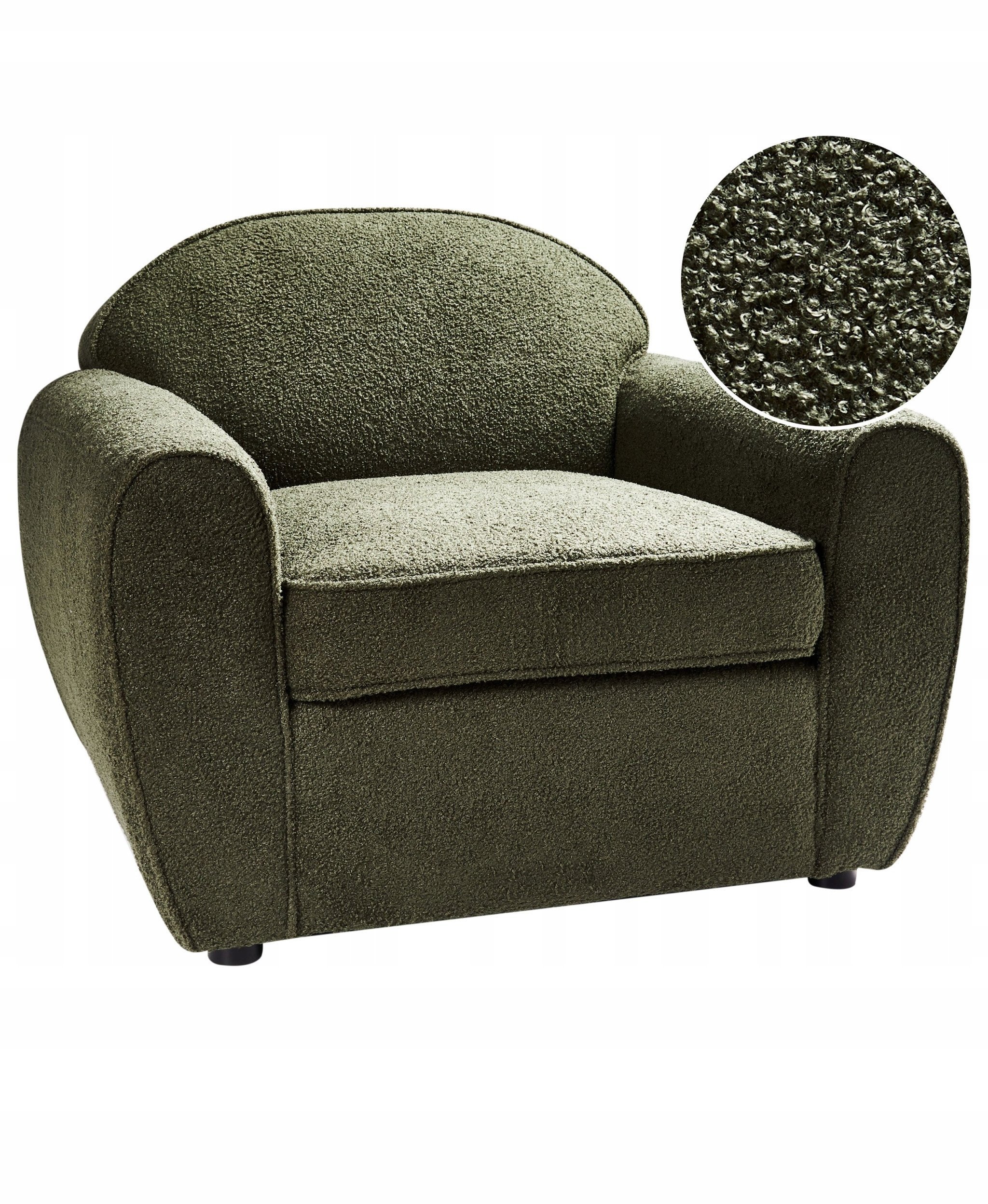Fotel ELLEDE Boucle Ciemnozielony
