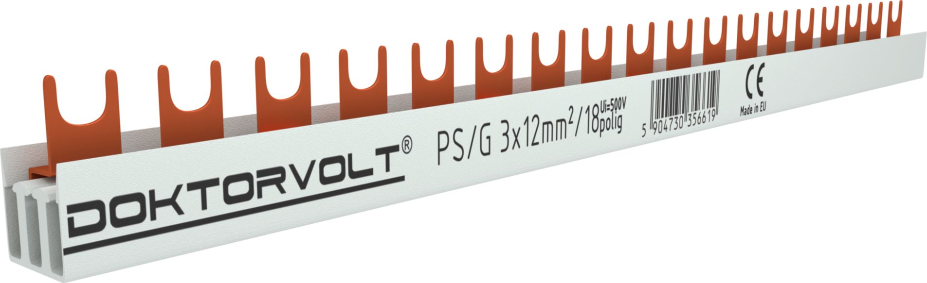 Doktorvolt Szyna łączeniowa grzebieniowa PS/G 3-fazowa 18-modułowa 12mm2 80A DV 6619