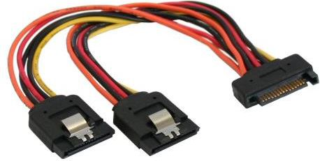 InLine SATA 15-pin - SATA 15-pin x2, 0.15m, Wielokolorowy (29683A)