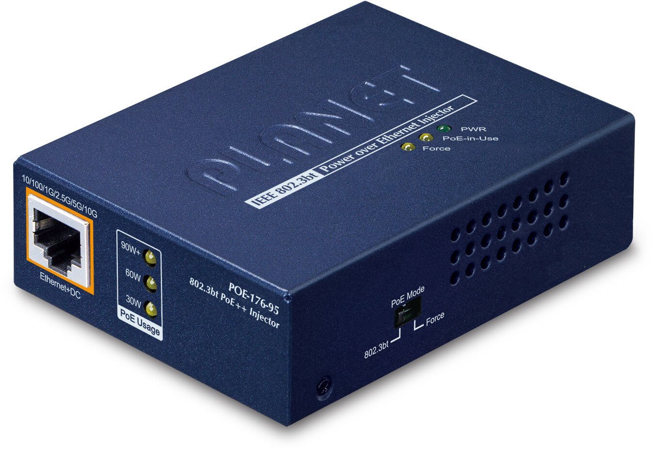 Switch Planet Single-Port 10Gbps 802.3bt Obsługa PoE Niebieski