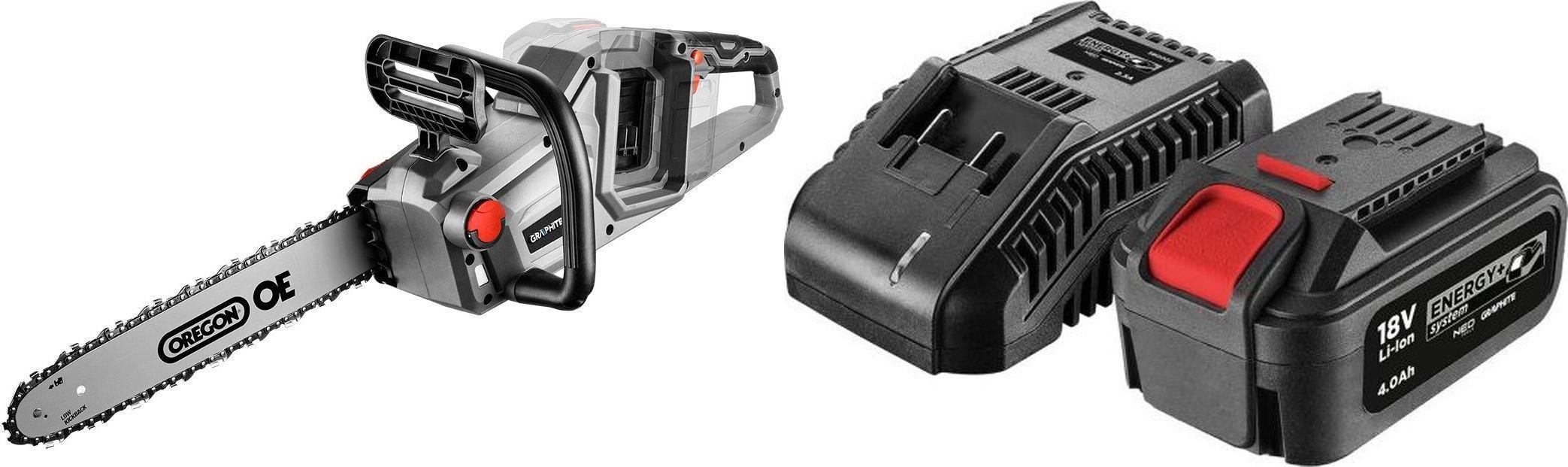 Piła łańcuchowa Graphite Piła łańcuchowa Graphite 58G043 36 V 35 cm + akumulator 4 Ah z ładowarką 58GE132