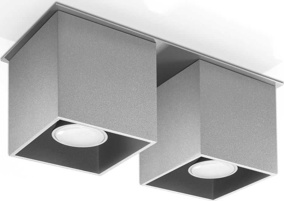 Lampa sufitowa Lumes Kwadratowy plafon LED E767-Quas - szary