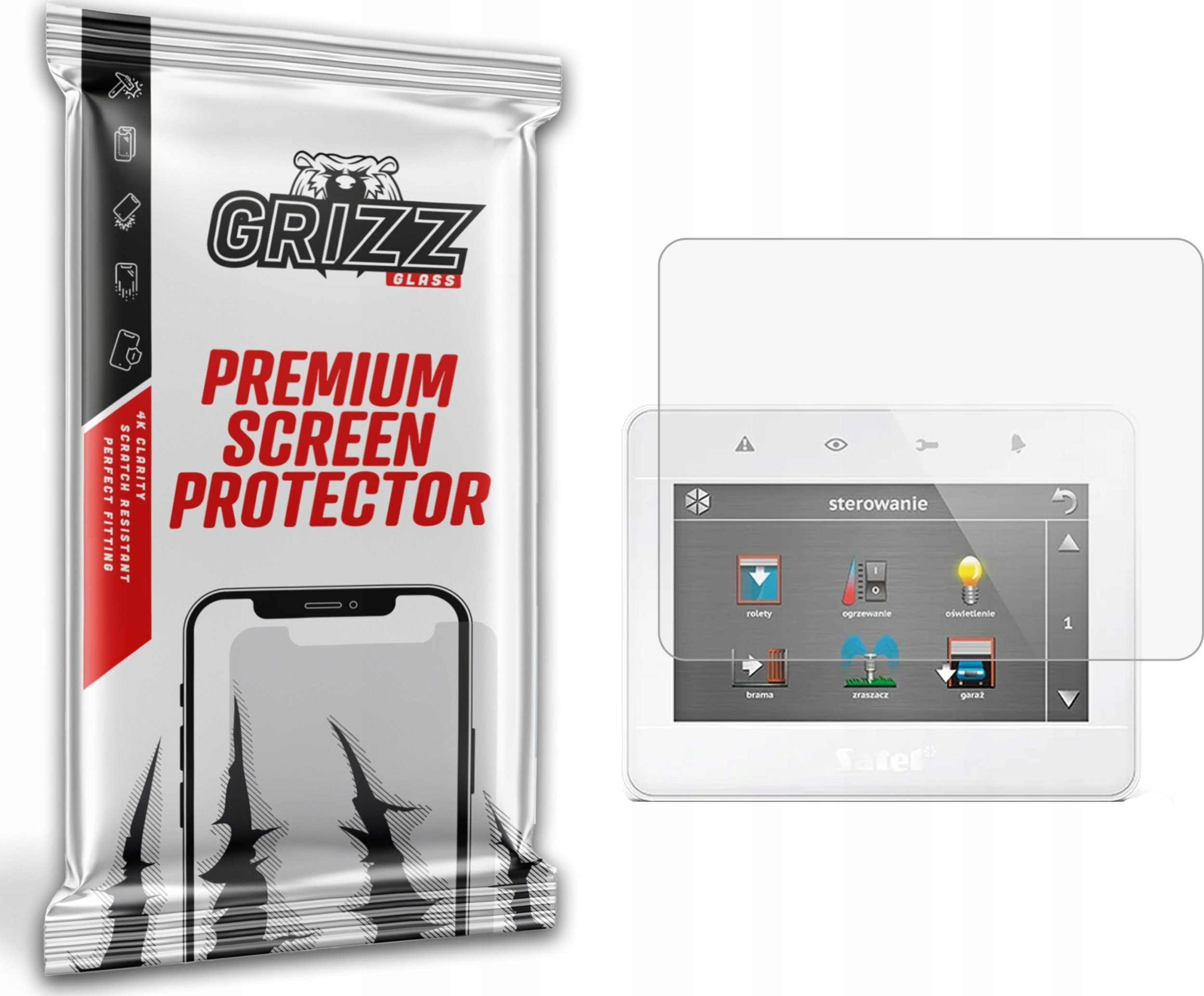 GrizzGlass Folia matowa GrizzGlass PaperScreen do manipulatora alarmowego Satel INT-TSG-WSW 4,3"