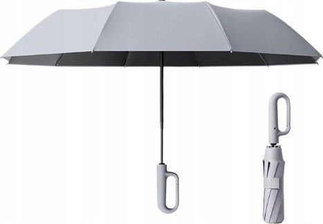 Pan i Pani Gadżet Parasol Parasolka Składana Automatyczna Wzmocniona Wiatroodporna Szara