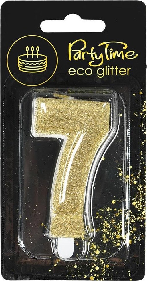 Świeczka 7 eko-brokat