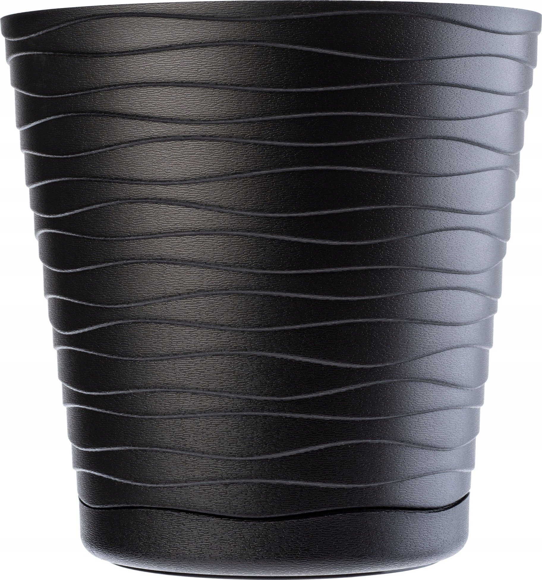 Kadax Doniczka Osłonka Na Kwiaty Podstawka Czarna 17cm