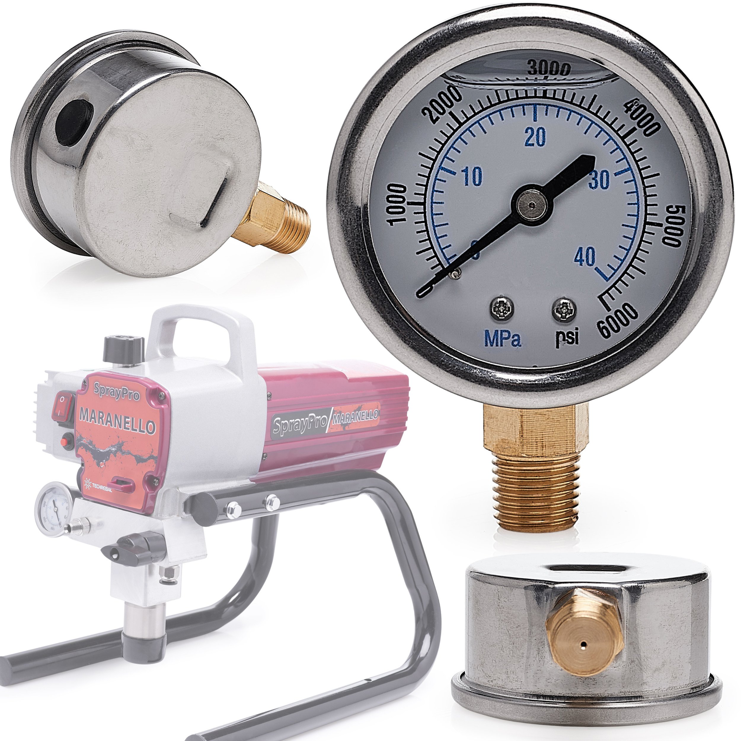 Manometr Żelowy Liniowy do Agregatu Malarskiego Zakres Pomiarowy do 400 BAR