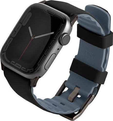 Uniq Pasek UNIQ Linus Apple Watch 4/5/6/7/SE/8/Ultra 44/45/49mm Airosoft Silicone czarny/midnight black