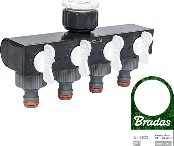 Bradas Rozdzielacz 4-drożny z zaworami na kran 1" BRADAS 9199
