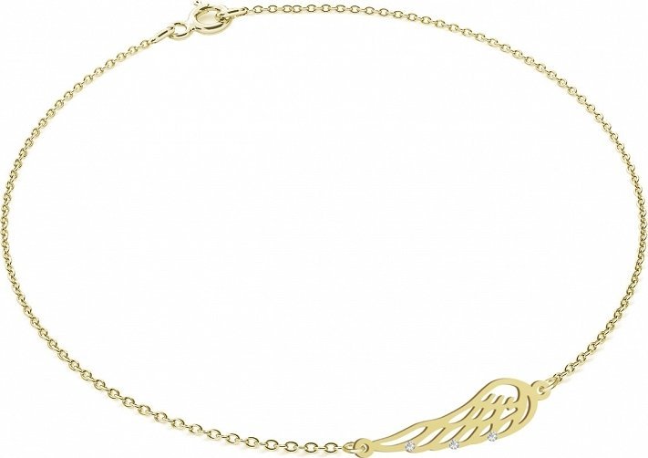 Radziszewska Jewellery Bransoletka Złota na Nogę Skrzydło 925 Ankier Prezent Kobieta DEDYKACJA