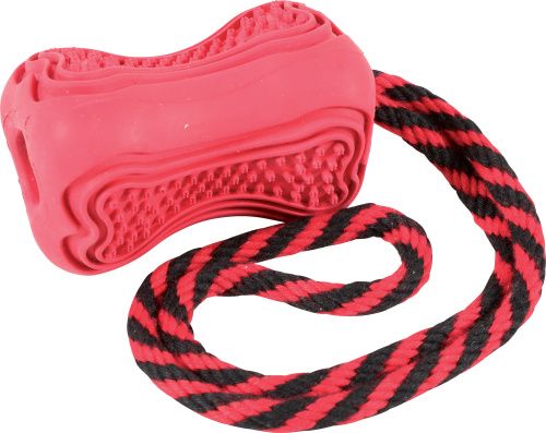 Zolux Zabawka kauczukowa ze sznurem TITAN S kol. czerwony