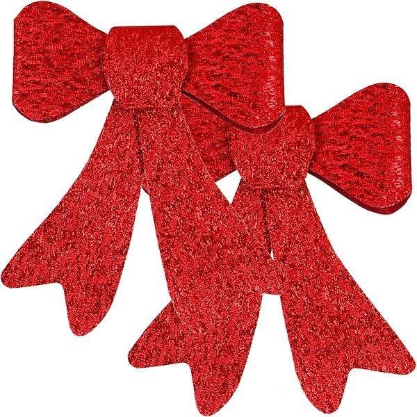 Springos Kokardki na choinkę 2 szt. zawieszki świateczne czerwone UNIWERSALNY