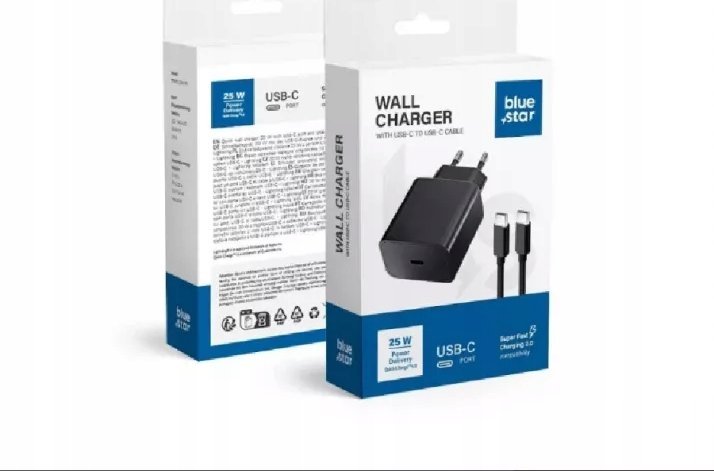 Ładowarka Blue Star BLUE STAR ładowarka sieciowa 3A 25W Typ C + kabel Typ C do Typ C PD QC4.0 TFB-TC-25WPD czarna
